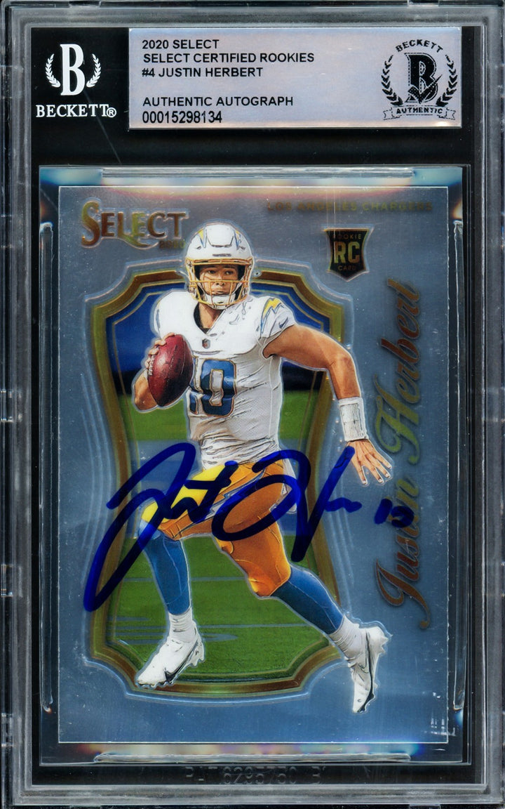 Justin Herbert Signed 2020 Select Certified RC 4 Chargers Beckett #15298134