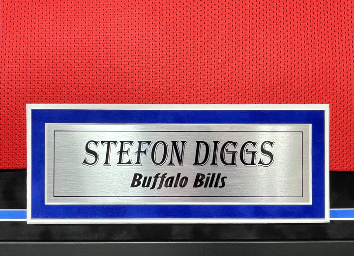 Stefon Diggs Autographed Buffalo Bills Red Jersey Framed BAS Signed Memorabilia