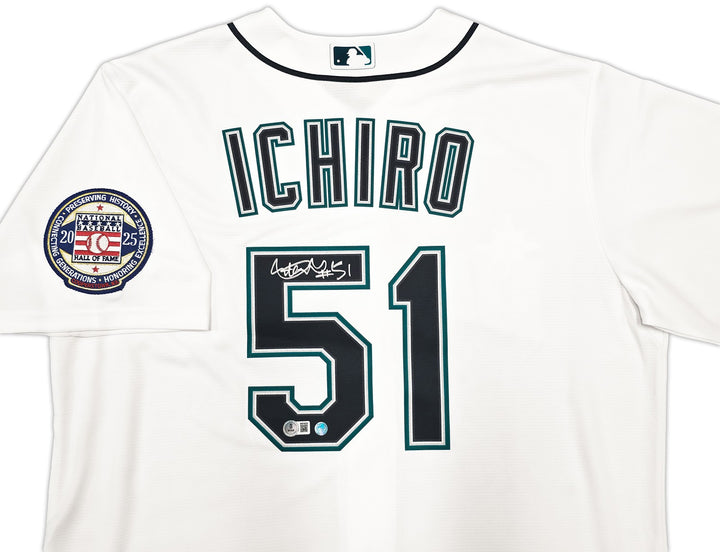 Mariners Ichiro Suzuki Auto White Nike Jersey Size L "#51" IS Holo & Beckett Wit