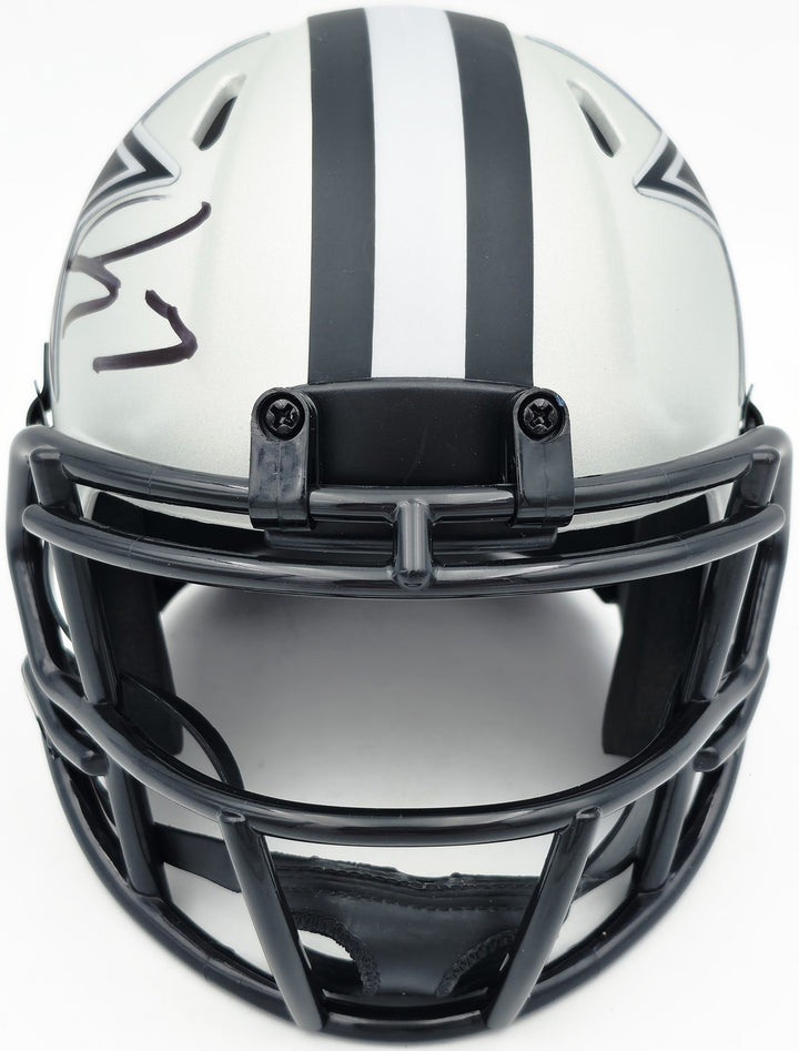 George Pickens Signed Dallas Cowboys Silver Rave Speed Mini Helmet JSA Witness