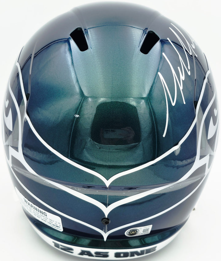 Mike Macdonald Signed Seahawks Rivalries Full Size Helmet "We Did Not Care"