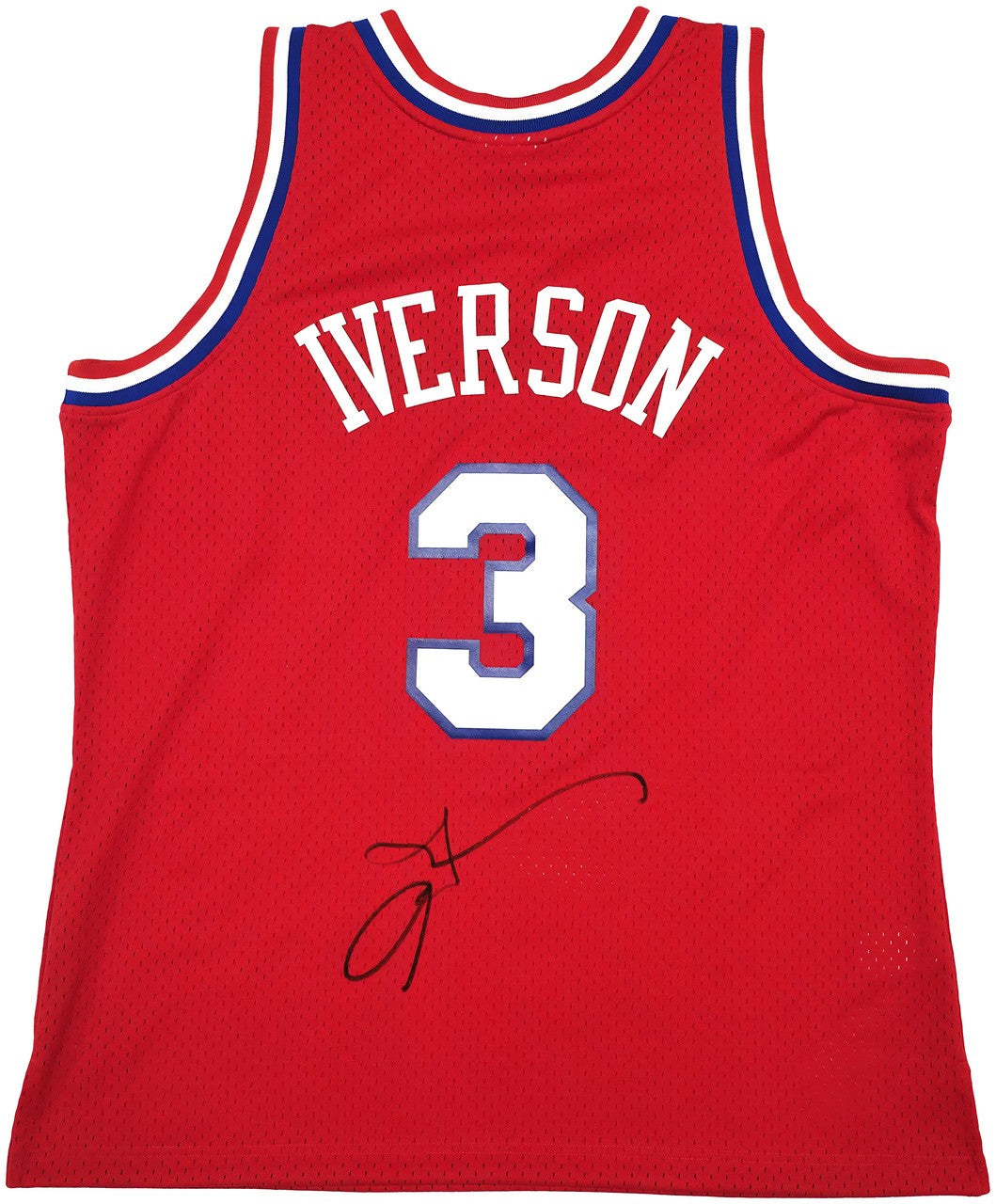 Philadelphia 76ers Allen Iverson Signed Red Mitchell & Ness 2002-03 HWC