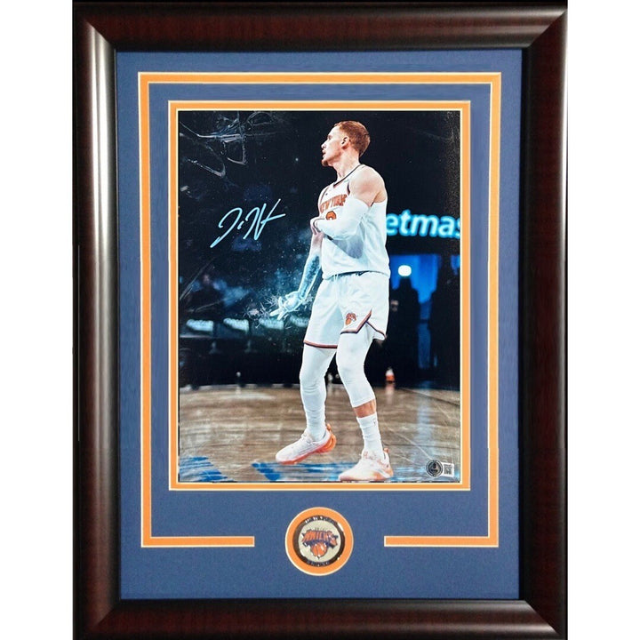 Donte Divincenzo Signed 11x14 Framed Photo Ice 3 Point NY Knicks Auto BAS COA
