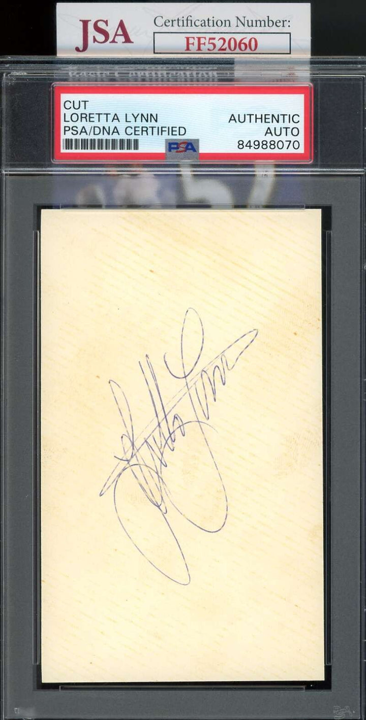 Loretta Lynn PSA DNA JSA Coa Signed 3x5 Index Card Autograph