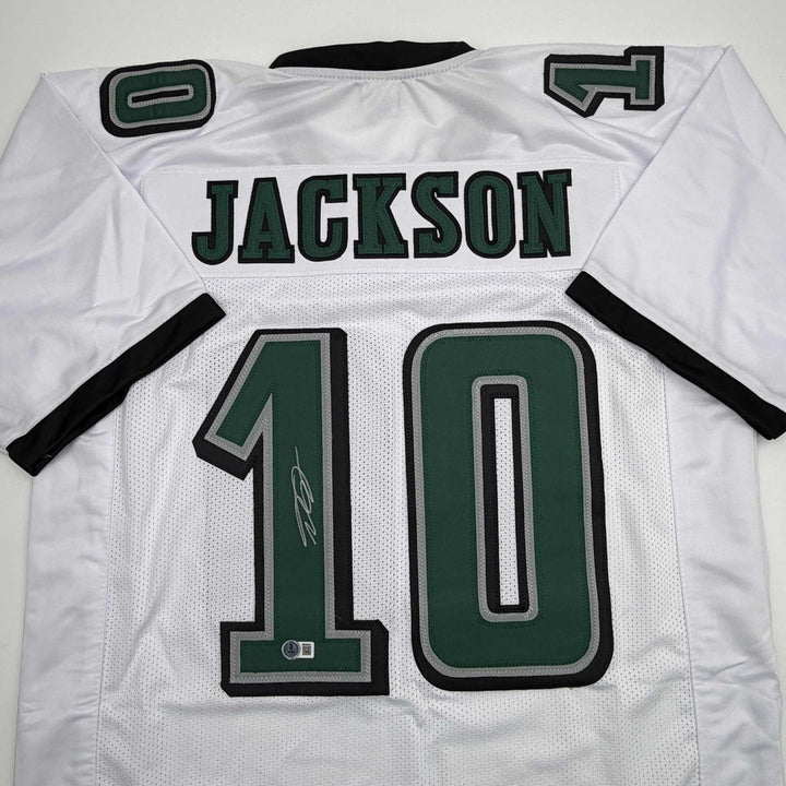 Autographed/Signed DeSean Jackson Philadelphia White Jersey Beckett BAS