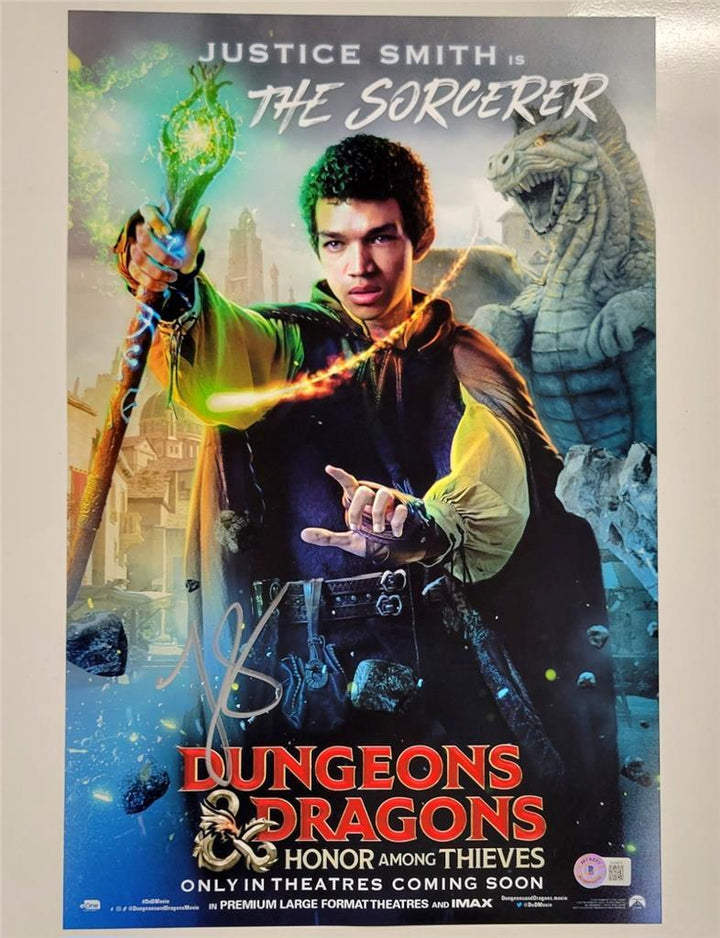 Justice Smith signed Dungeons & Dragons 11x17 photo autograph (B) ~ Beckett BAS