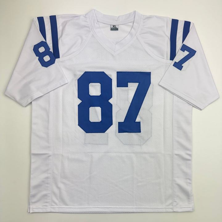 Autographed/Signed Reggie Wayne Indianapolis White Football Jersey JSA COA