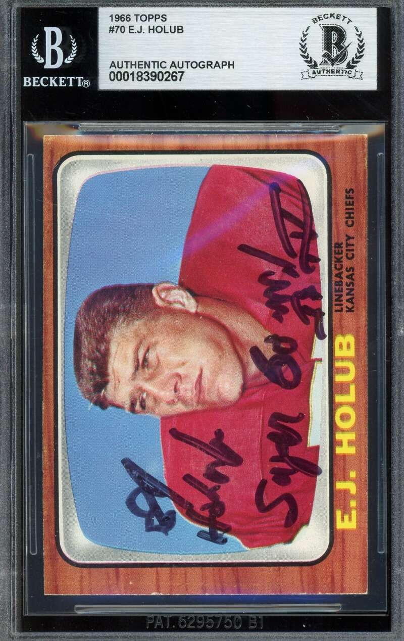 E.J. Holub Beckett BAS Signed 1966 Topps Autograph