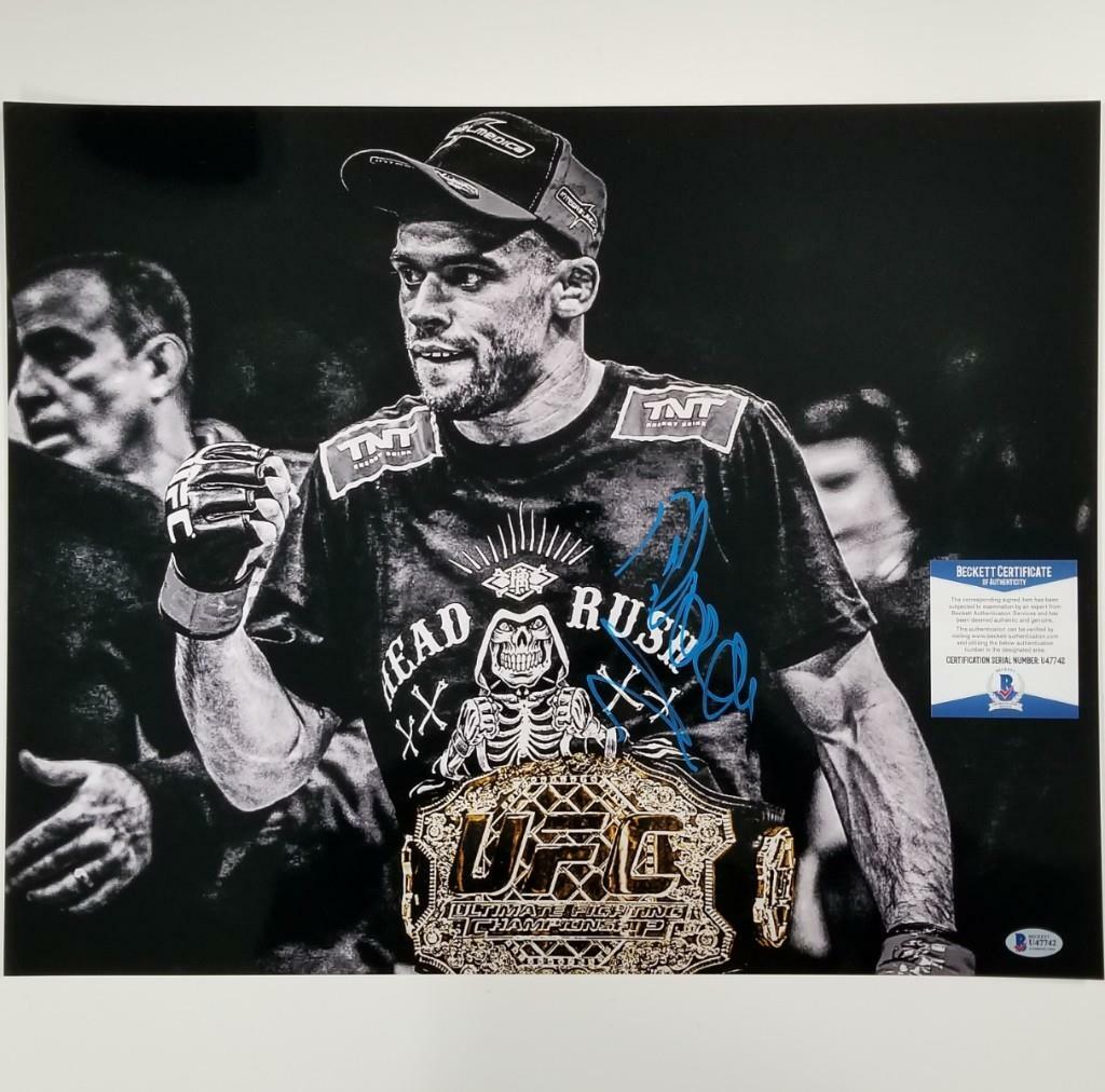 Renan Barao autograph signed UFC MMA chrome metallic 16x20 Photo BAS COA Beckett