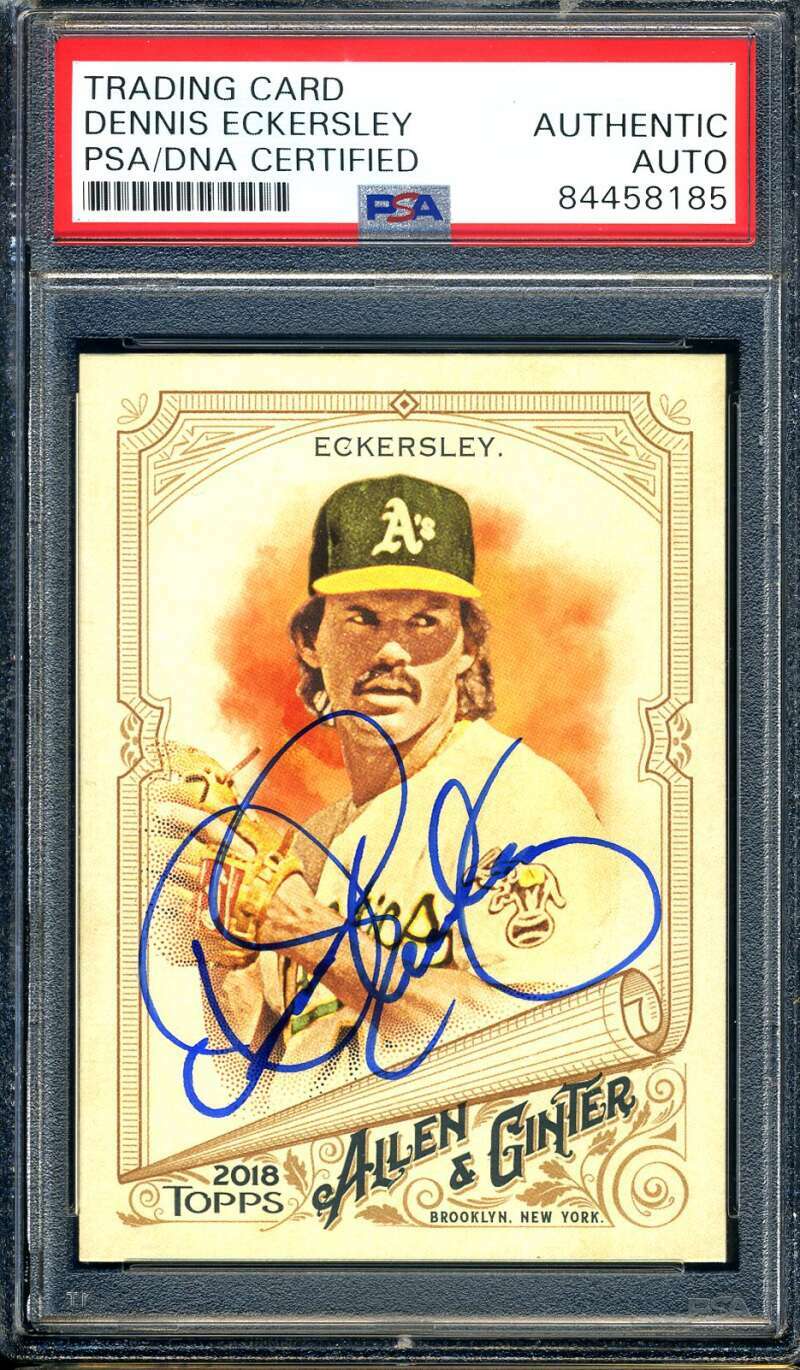 Dennis Eckersley PSA DNA Coa Signed 2018 Allen Ginter Autograph