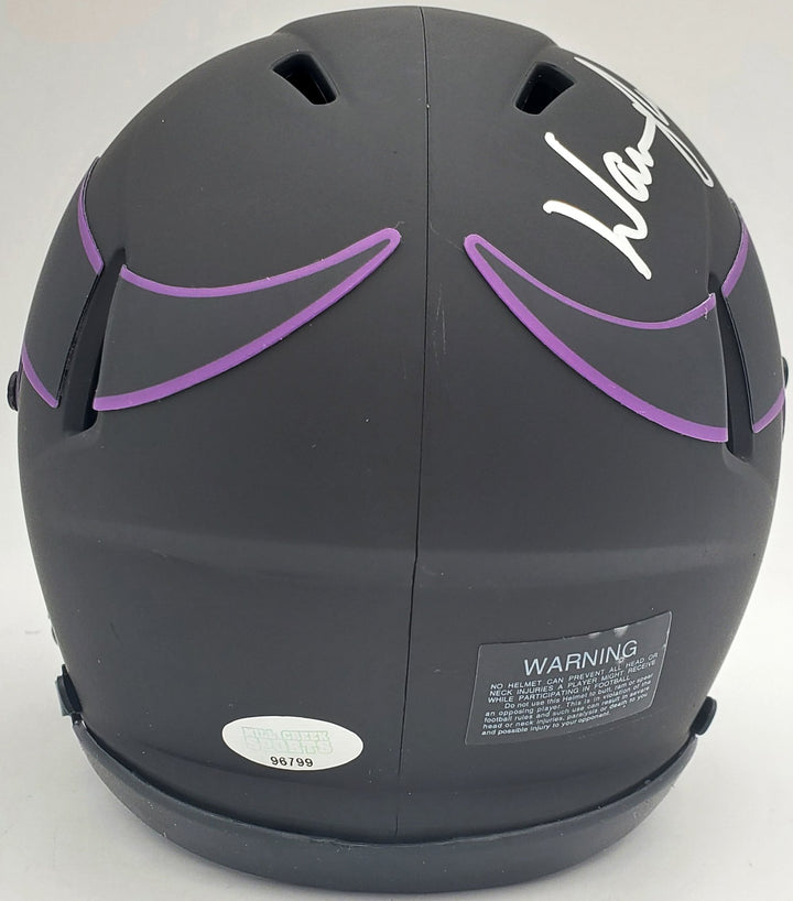 Warren Moon Signed Minnesota Vikings Eclipse Black Mini Helmet "HOF 06" MCS Holo