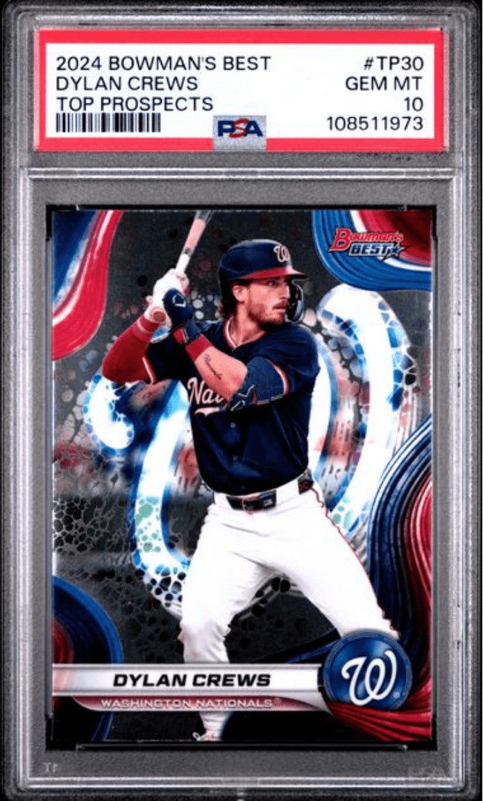 Graded 2024 Bowmans Best Dylan Crews TP30 Top Prospects RC Card PSA 10