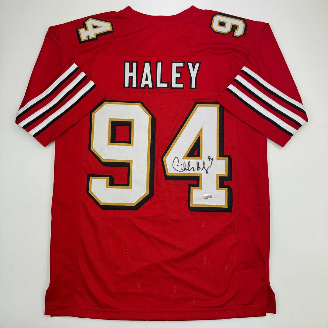 Autographed/Signed Charles Haley San Francisco Red Alternate Jersey JSA COA