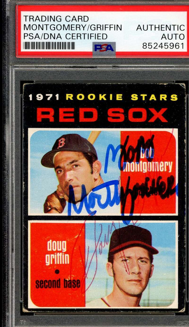 Bob Montgomery Doug Griffin PSA DNA Signed 1971 Topps Rookie Stars Autograph