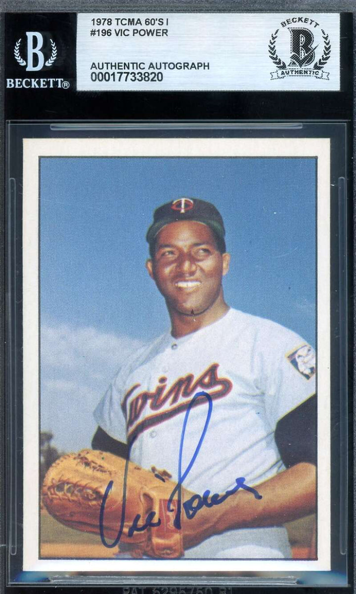 Vic Power Beckett BAS Signed 1978 TCMA The 60s Autograph