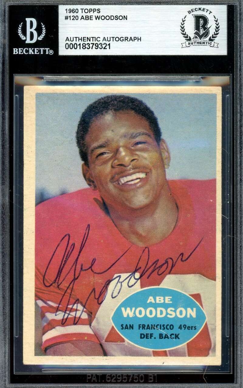 Abe Woodson Beckett BAS Signed 1960 Topps Autograph 49ers