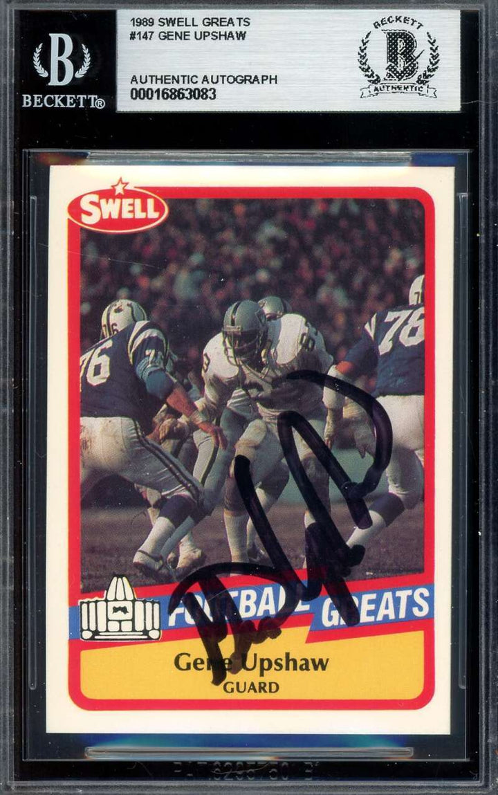 Gene Upshaw Beckett BAS Signed 1989 Swell Greats Autograph