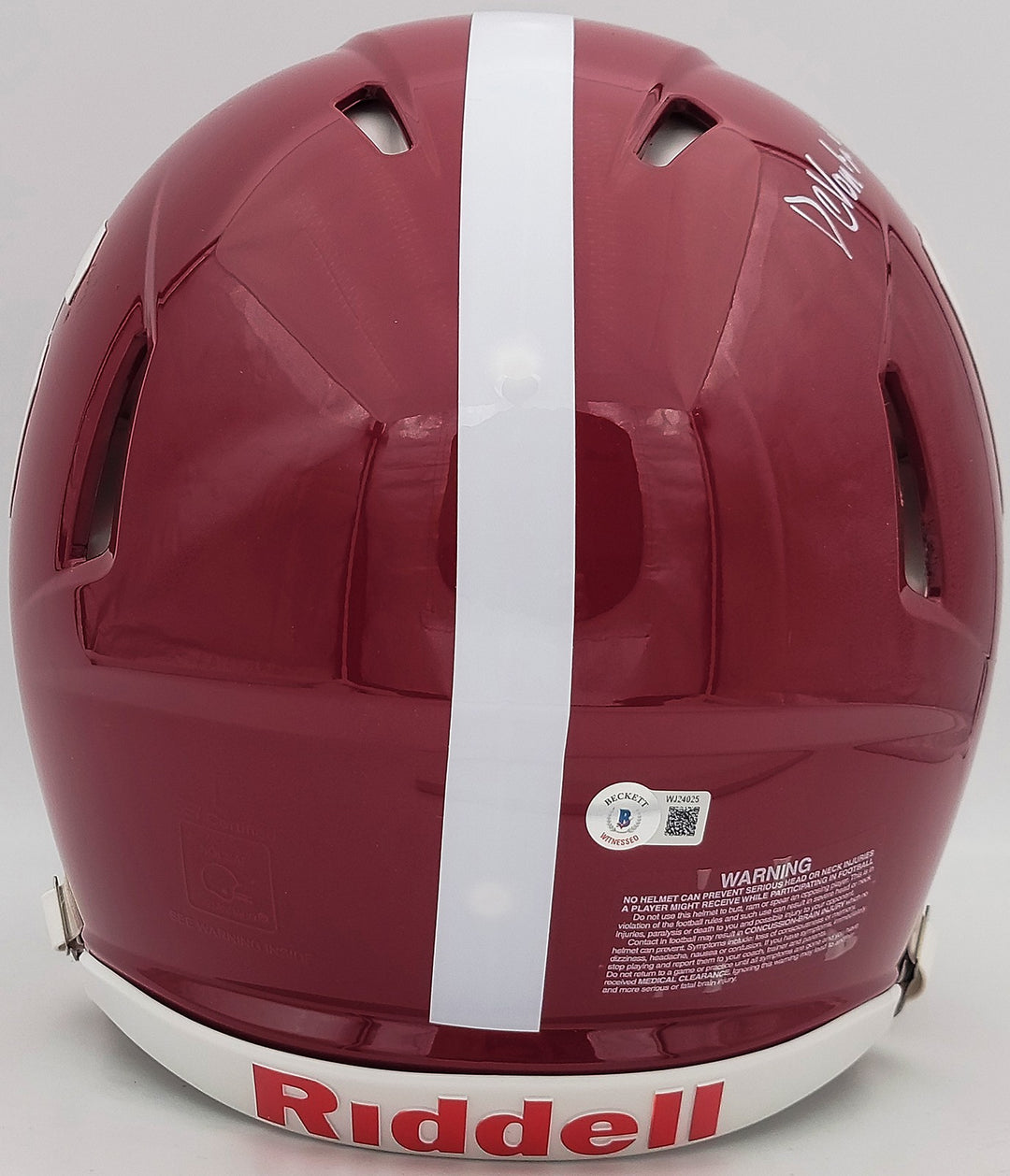 Devonta Smith Auto Alabama Crimson Tide Red FS Authentic Helmet Smitty Beckett