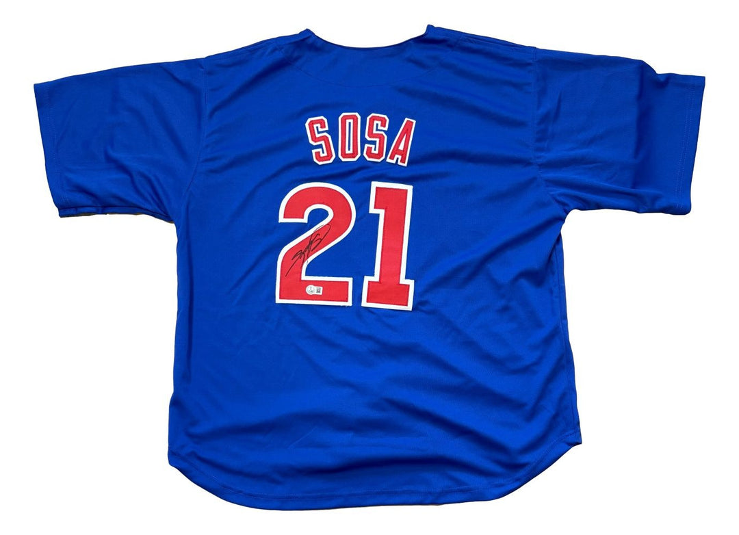 Sammy Sosa Chicago Signed Blue Slammin Sammy Baseball Jersey BAS