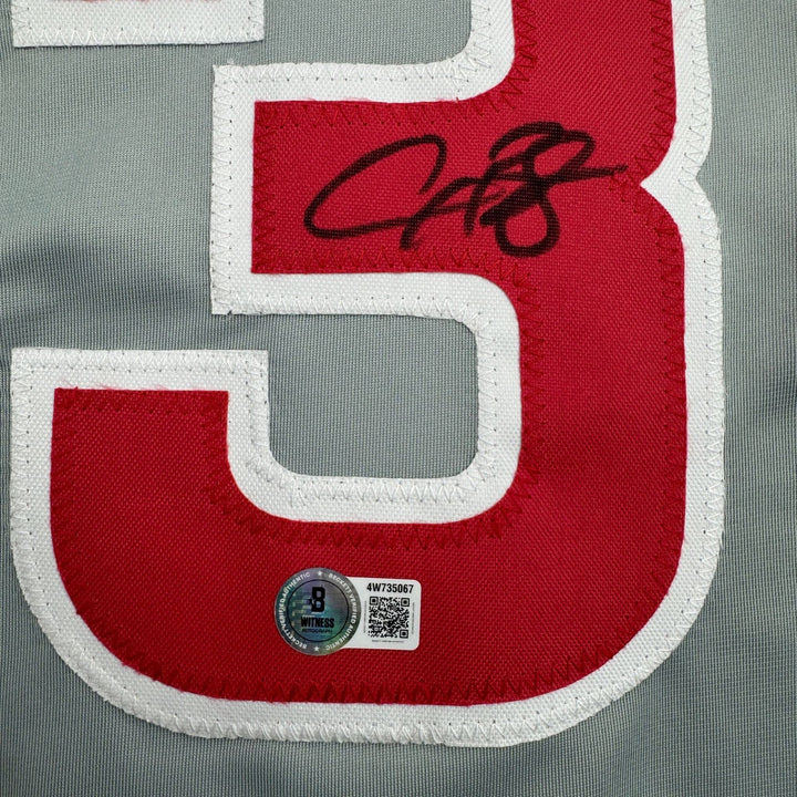 Autographed/Signed Alex Bregman Chicago Grey Baseball Jersey BAS COA