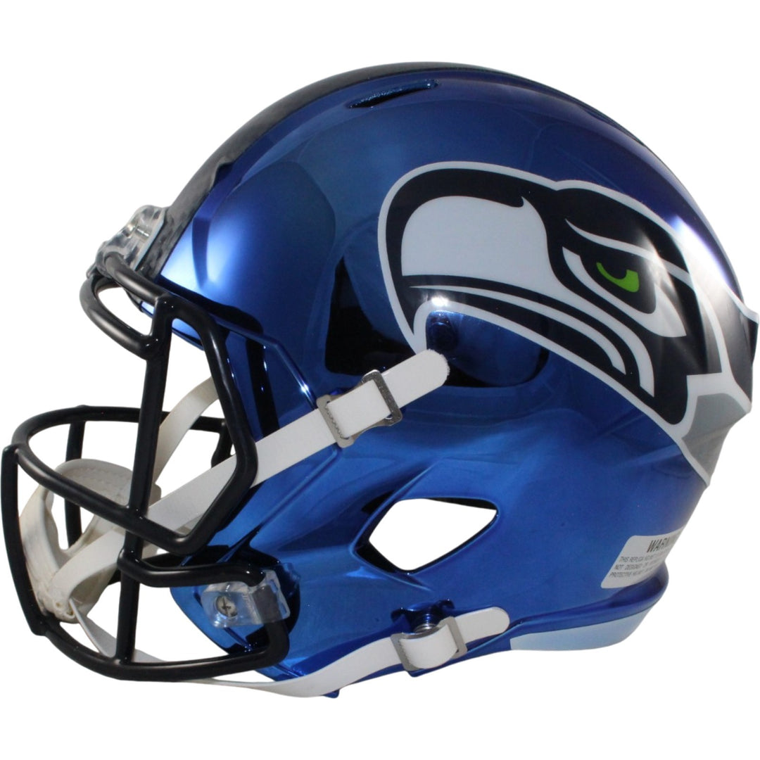 Seattle Seahawks Full Size Replica Chrome Helmet Riddell New In Box 39609