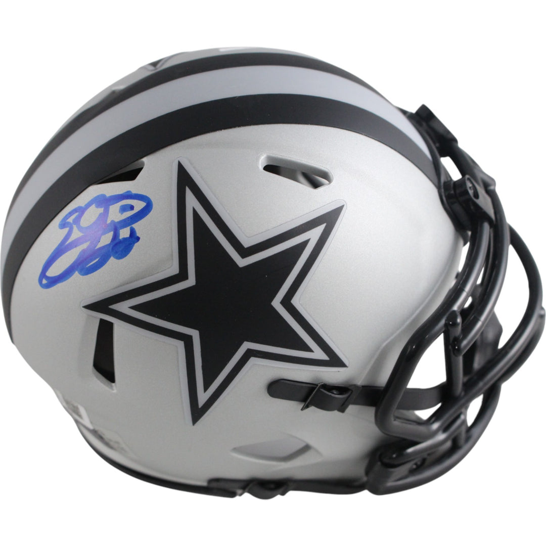 Emmitt Smith Autographed Dallas Cowboys Rave Mini Helmet Beckett Witness 49608
