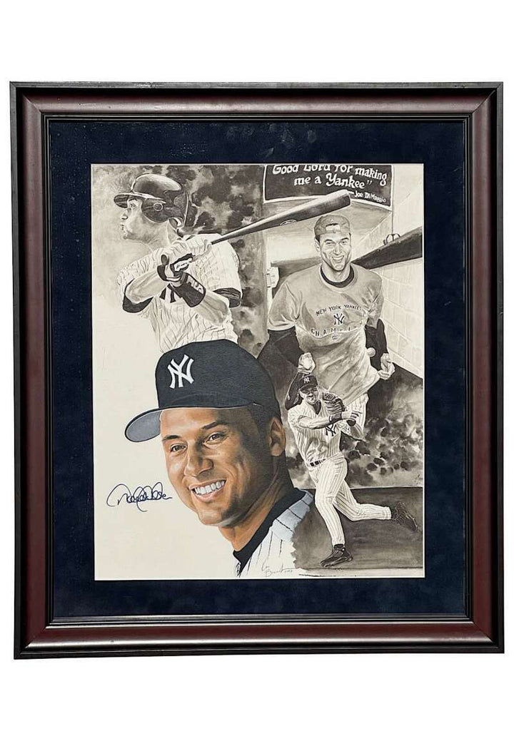 Derek Jeter JSA Gem Mint 10 Signed 16x20 Photo Framed to 23x27 Autograph
