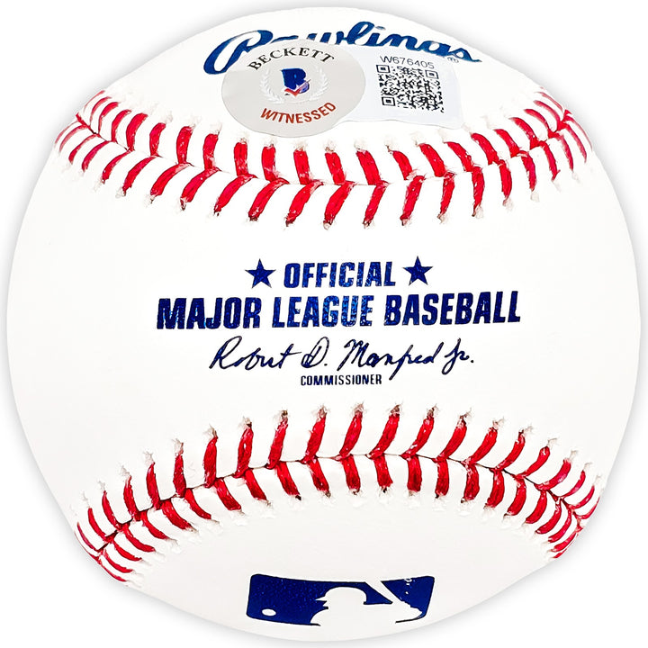 Francisco Alvarez Signed MLB Baseball Mets "1st MLB HR 10.4.22" Beckett Wit