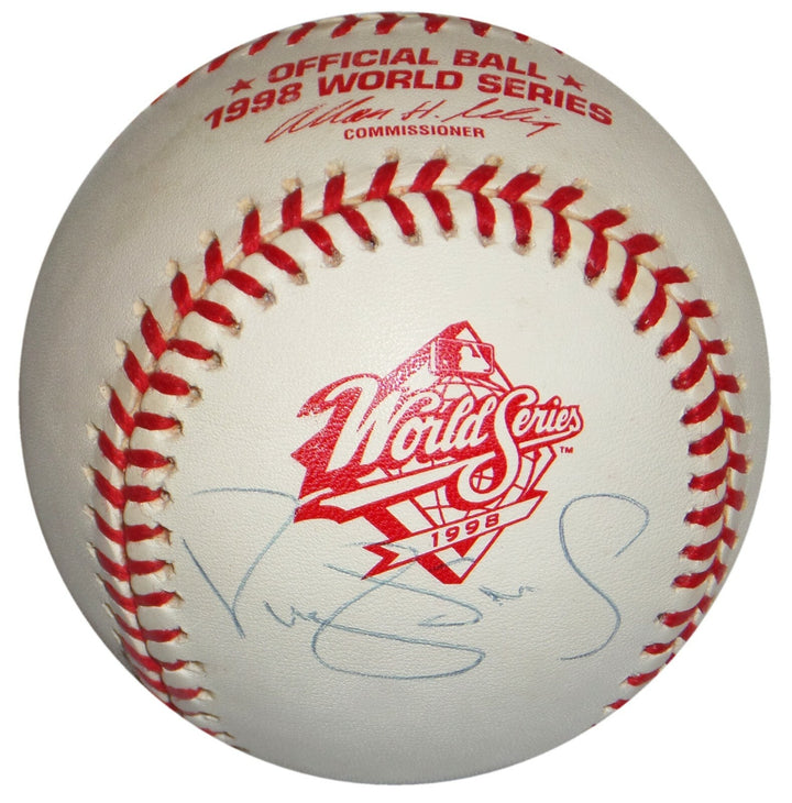 DARRYL STRAWBERRY SIGNED 1998 WORLD SERIES LOGO NY YANKEES BASEBALL AUTO w/ JSA