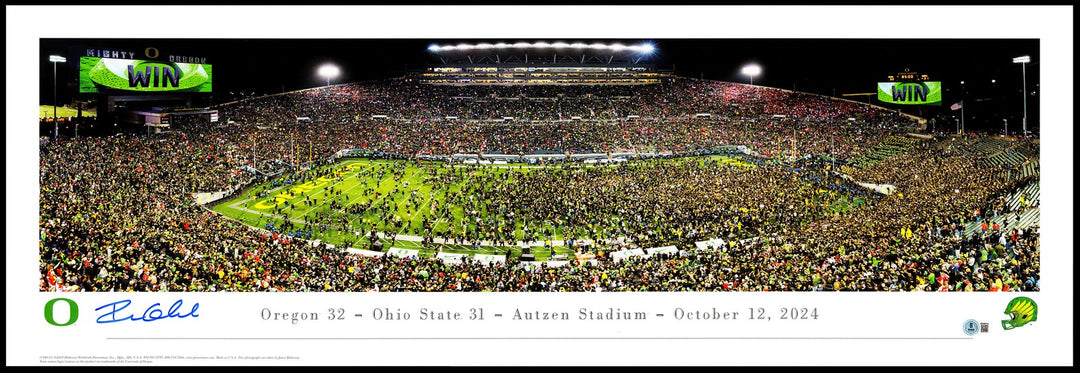 Dillon Gabriel Auto 13.5x40 Panoramic Photo Oregon Ducks Win Ohio State Beckett
