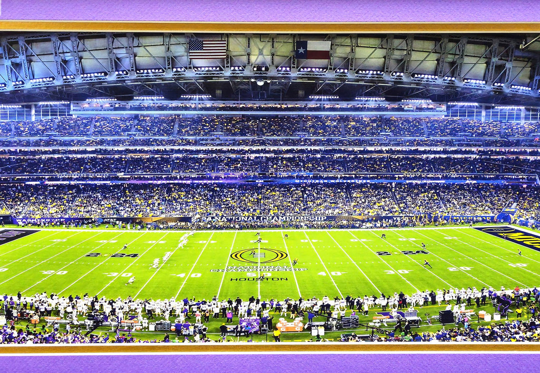 Unsigned Framed 12x36 Panoramic Photo Huskies 2024 National Championship Game