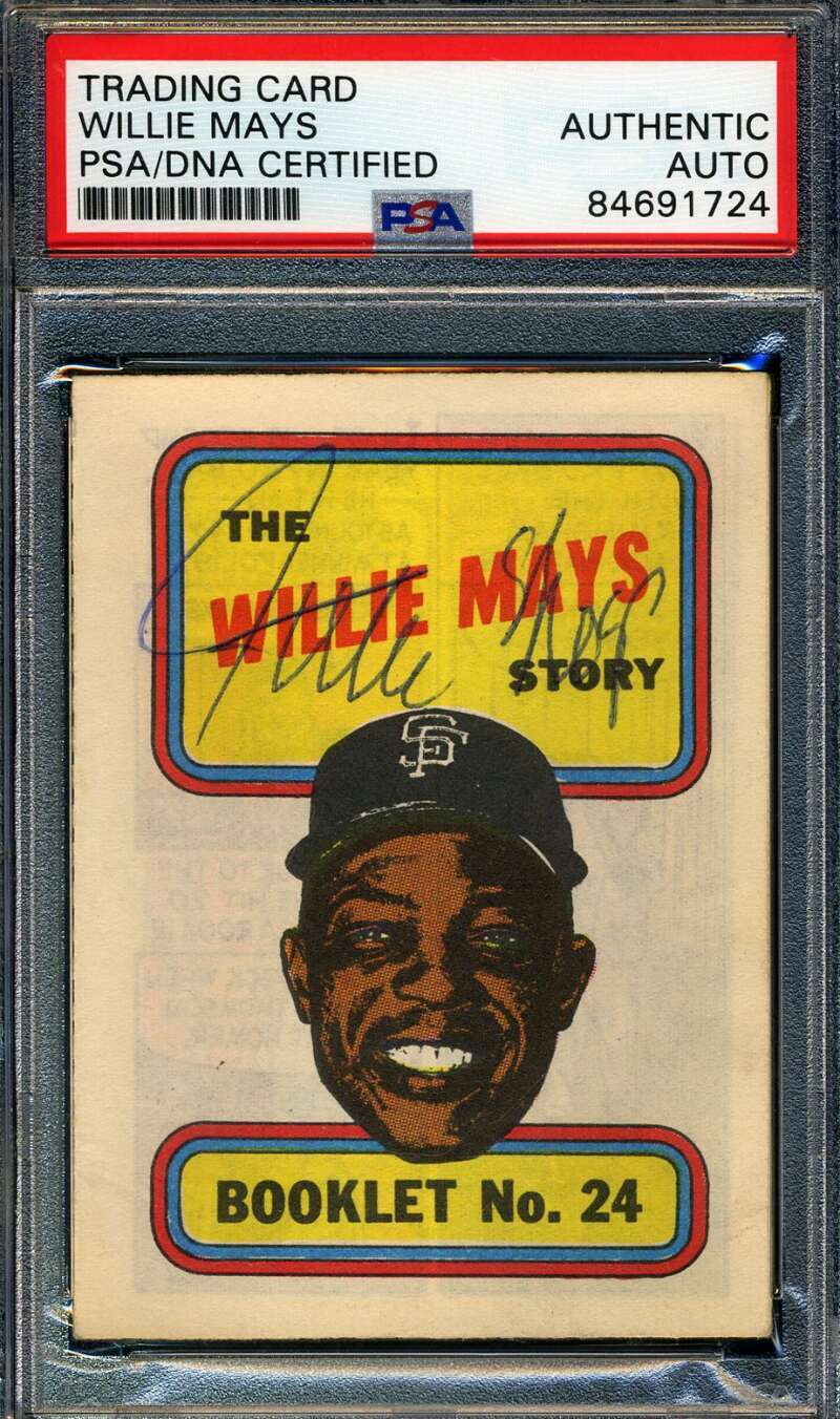 Willie Mays PSA DNA And JSA Vintage Signed 1970 Topps Baseball Story Booklet Aut