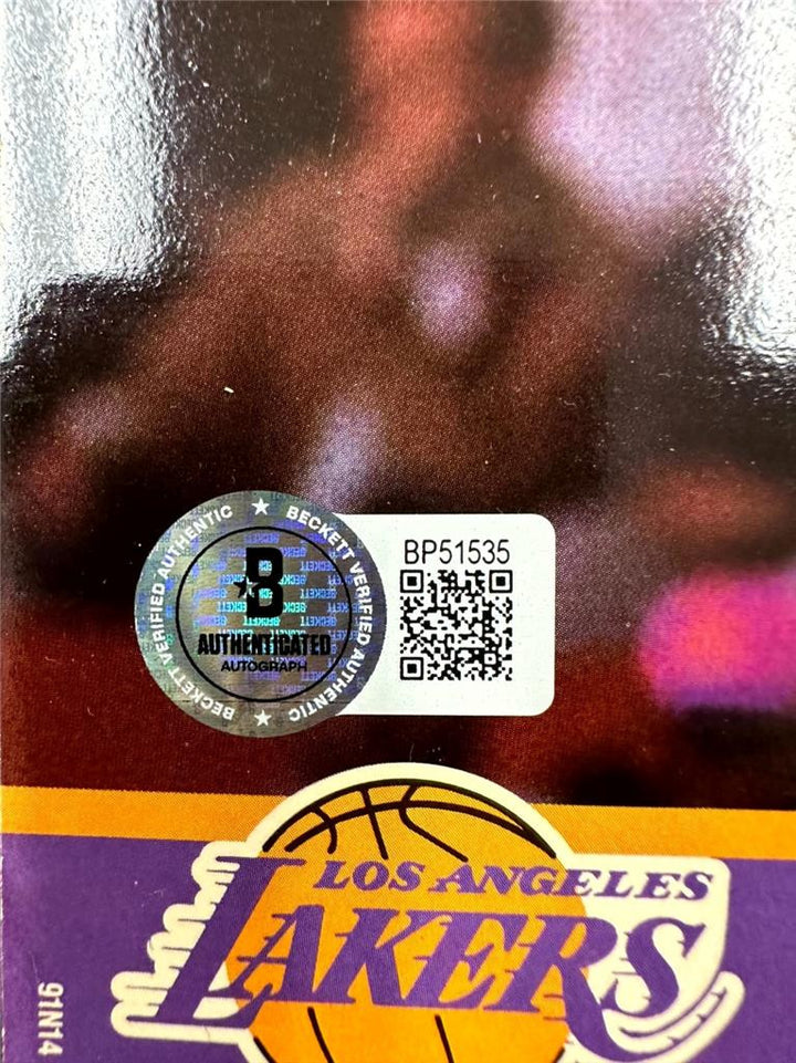 James Worthy autograph signed 1991 NBA Hoops Lakers 8x10 Photo Card~ BAS Beckett
