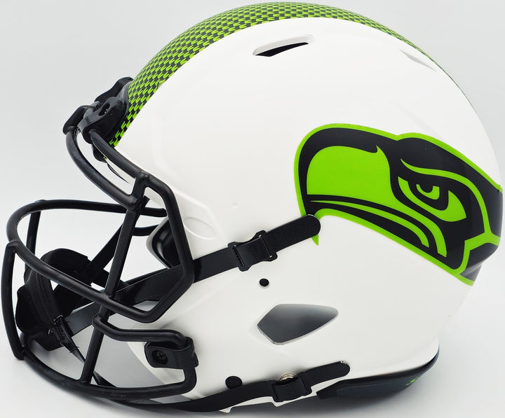 Tyler Lockett Auto Seahawks Lunar Eclipse White Full Size Speed Authentic Helmet
