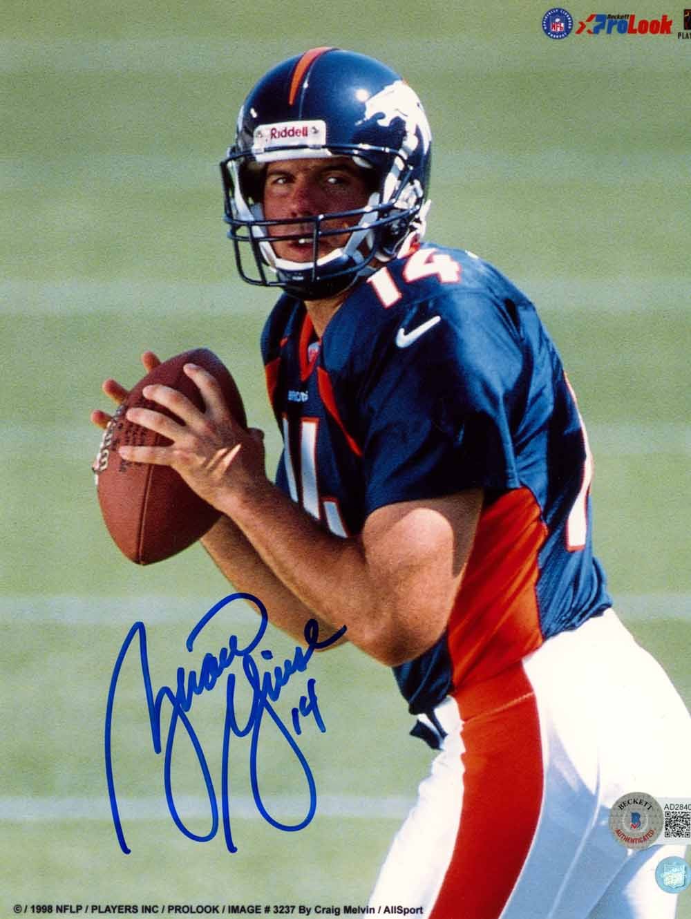 Brian Griese Autographed/Signed Denver Broncos 8x10 Photo Beckett 50443