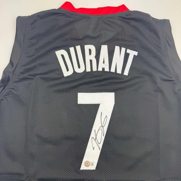 Autographed/Signed Kevin Durant Houston Black Jersey Beckett BAS COA