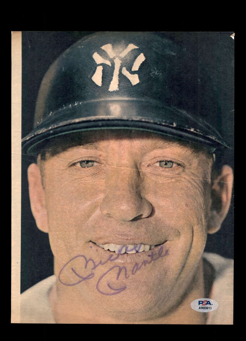 Mickey Mantle PSA DNA Signed 8x10 Photo Vintage Autograph Yankees