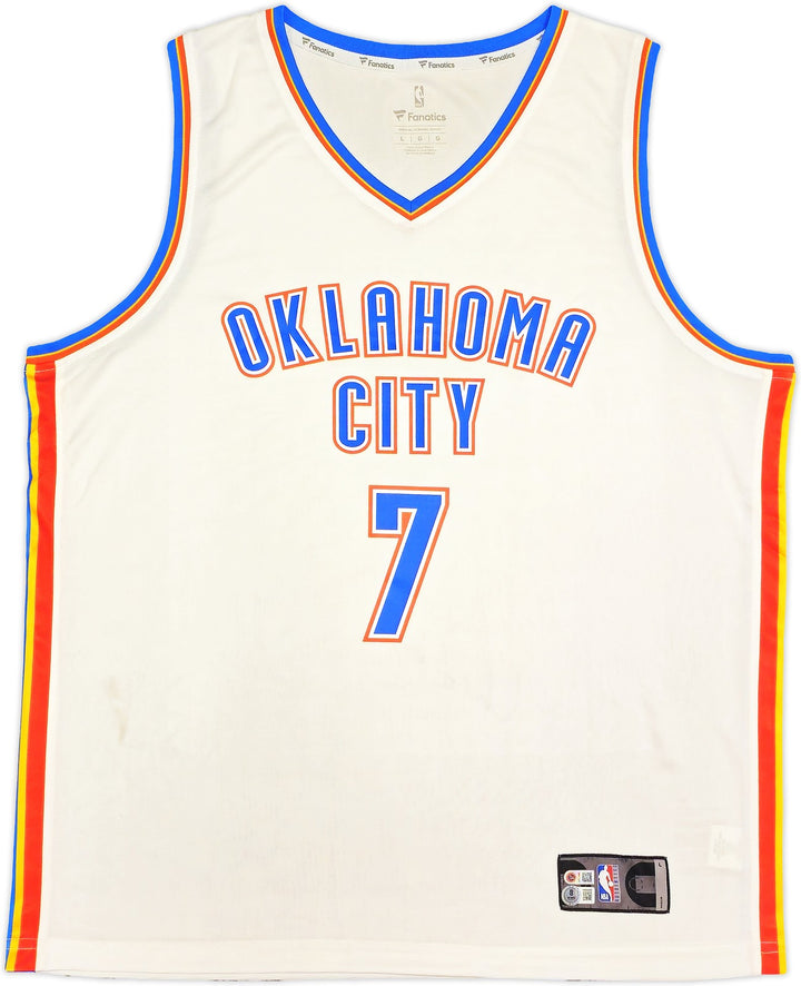 Thunder Chet Holmgren Signed White Fanatics Jersey Size L Beckett Wit
