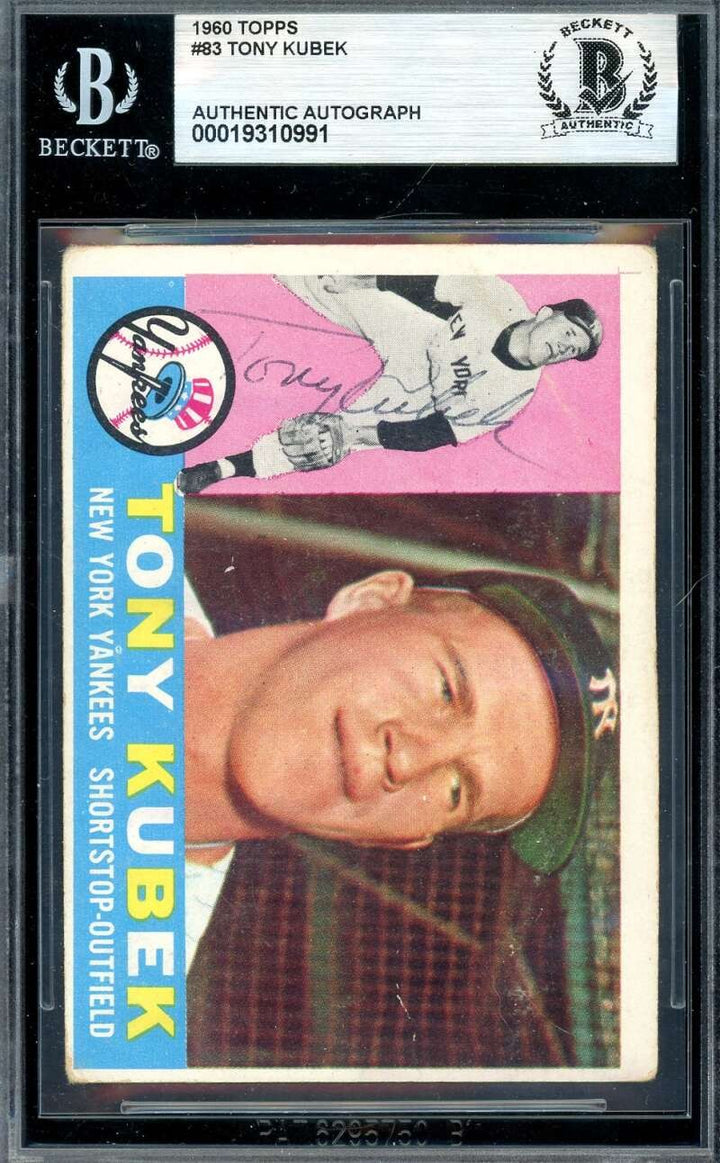 Tony Kubek Beckett BAS Signed 1960 Topps Autograph Yankees