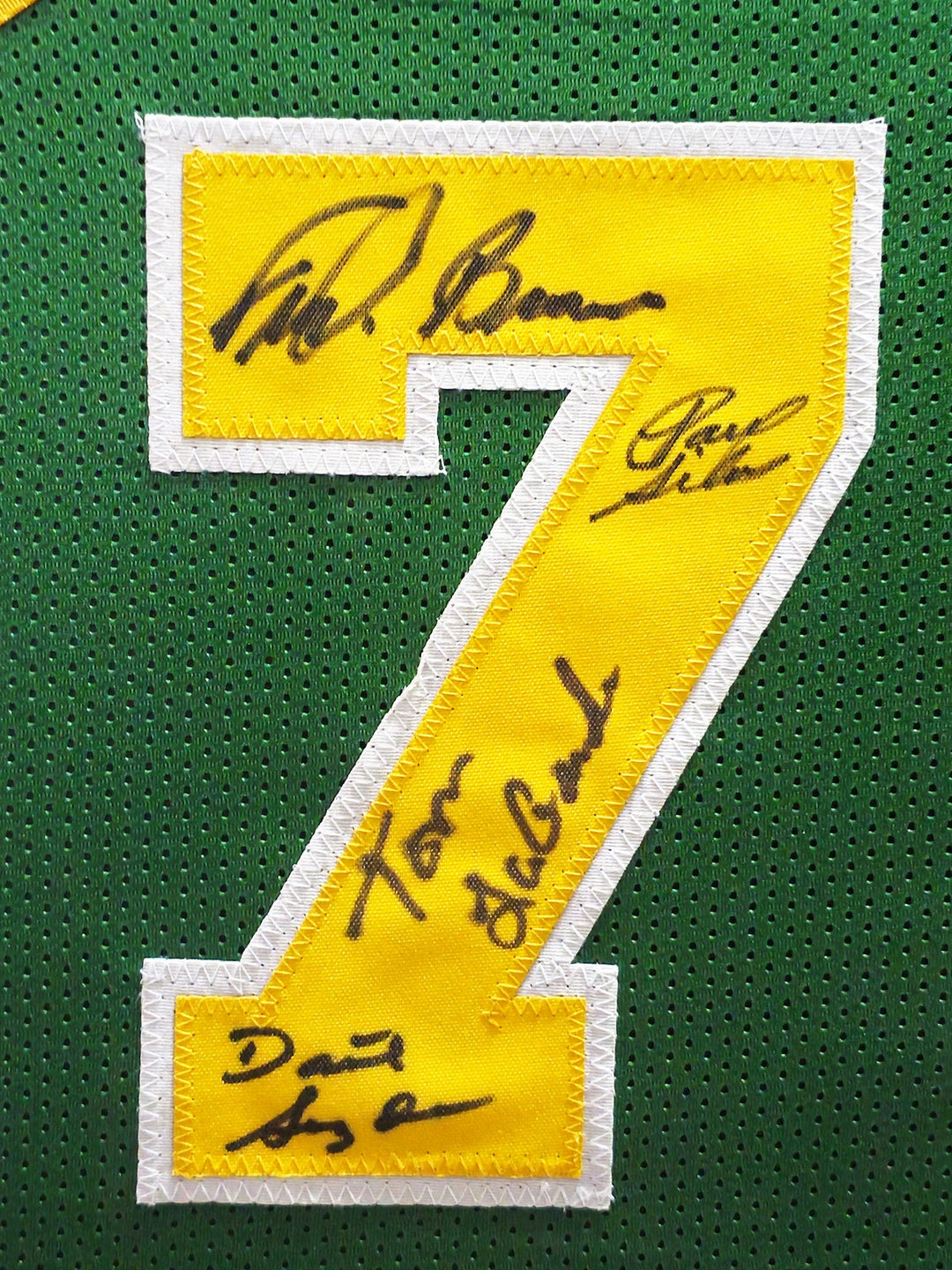 1978-79 NBA Champs Supersonics Multi Signed Framed Green Jersey 9 Sigs MCS Holo