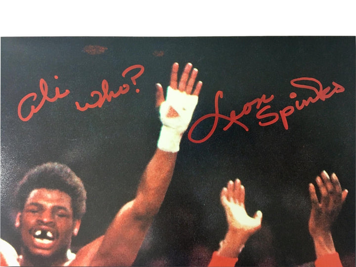 Leon Spinks Signed 16x20 Inscribed "Ali Who?" COA Photo Michael Muhammad Ali