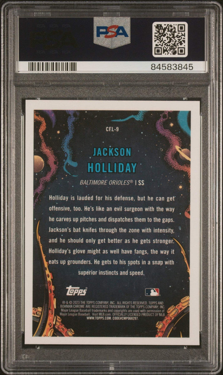 Graded 2023 Bwm Chrome Jackson Holliday #CFL9 Came For League Rookie Card PSA 10