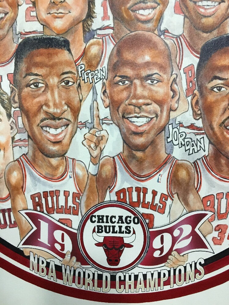 1992 Chicago Bulls NBA Champions Original Petronella Painting Michael Jordan 1/1