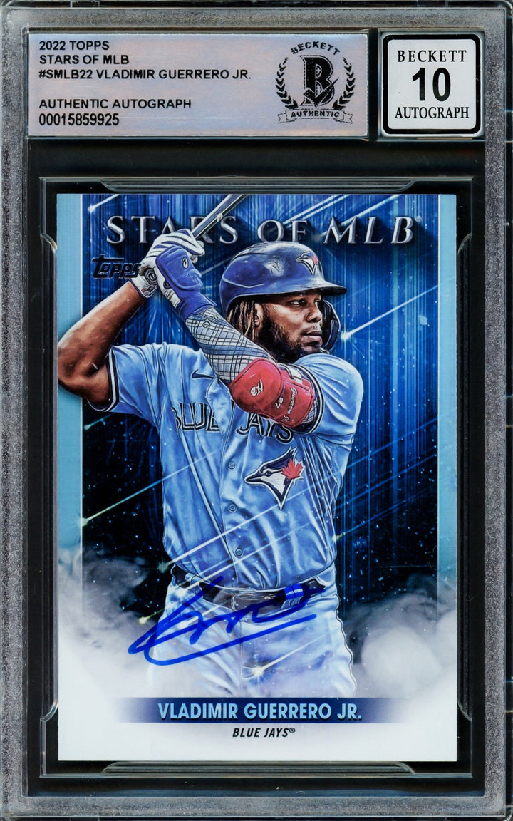 Vladimir Guerrero Jr Auto 2022 Topps Stars of MLB Card SMLB-22 Jays Sig 10 BAS