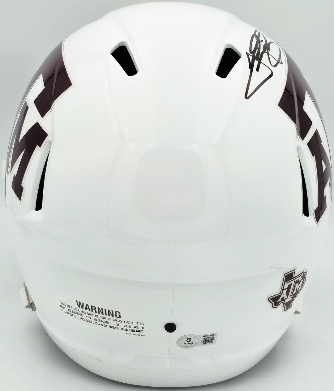Johnny Manziel Auto Texas A&M Aggies White Full Size Speed Replica Helmet 12 HT