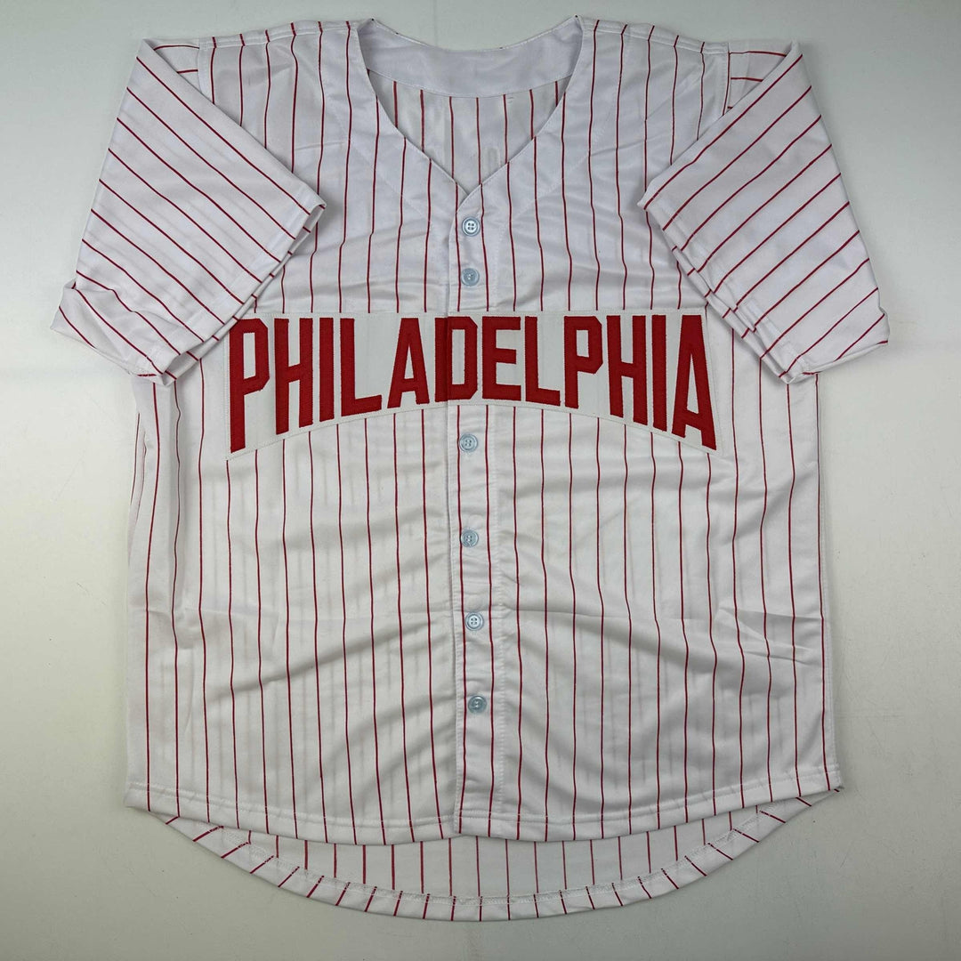 Facsimile Autographed Roy Halladay Philadelphia Pinstripe Reprint Jersey Size XL