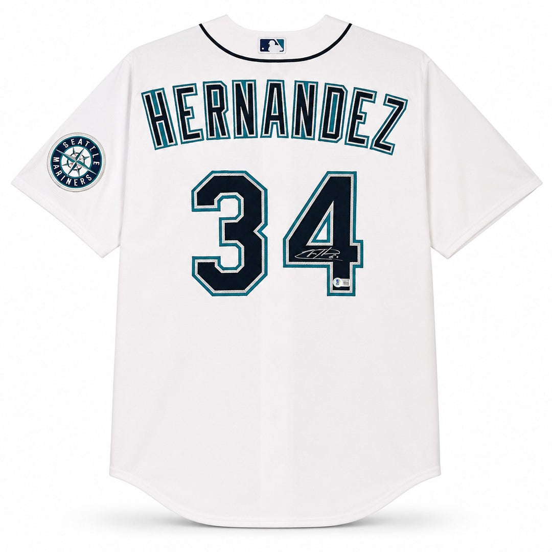 Felix Hernandez Signed Mariners White Nike Jersey XL Beckett Witness
