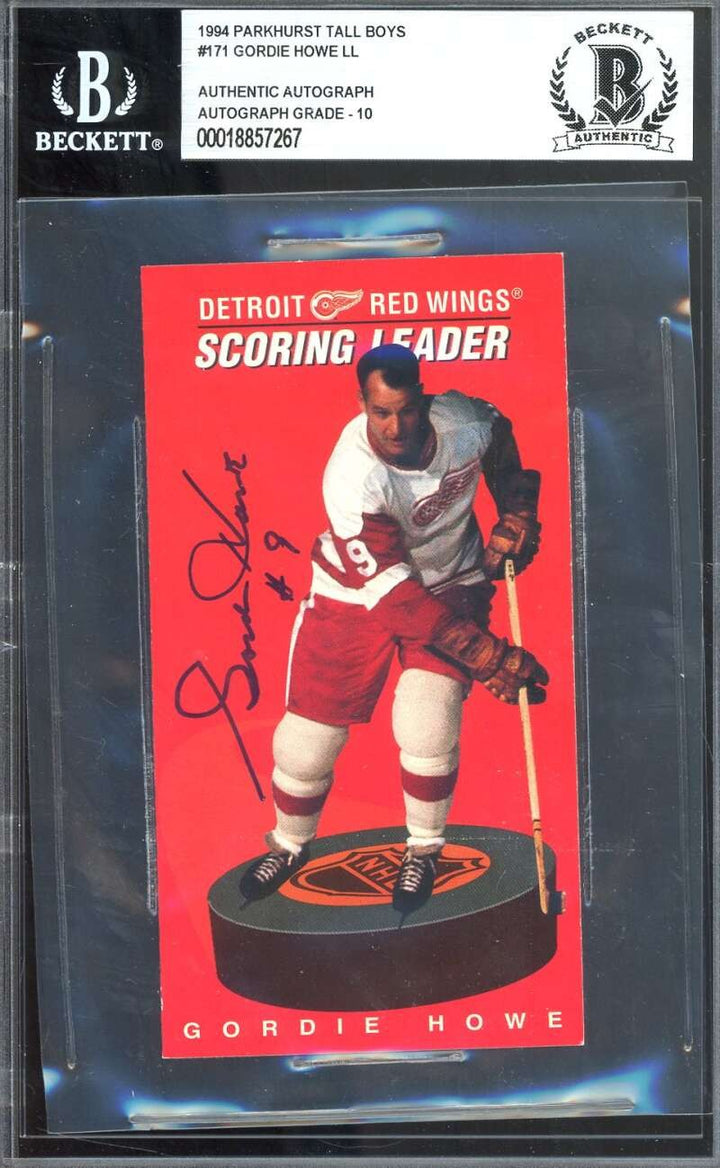 Gordie Howe Gem Mint 10 Beckett BAS Signed 1994 Parkhurst Tall Boys Leader Auto