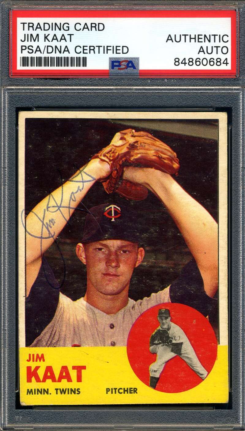 Jim Kaat PSA DNA Coa Signed 1963 Topps Autograph
