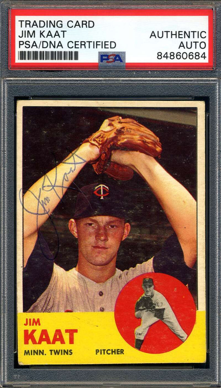 Jim Kaat PSA DNA Coa Signed 1963 Topps Autograph